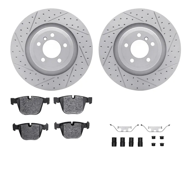 R1 Concepts WBUH1-31054 Brake Rotors - Carbon Coated - D/S W/ Optimum Oe Pads & Hdw
